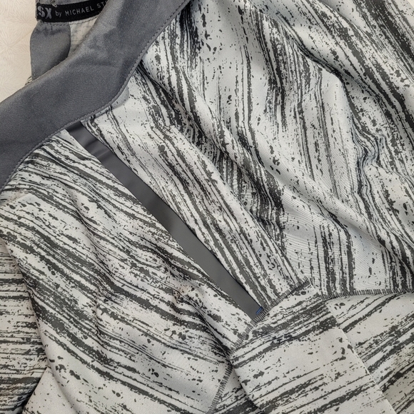 MSX By Michael Strahan Men's Heather Gray White Patterned Performance Shirt 3XLT - Picture 8 of 8